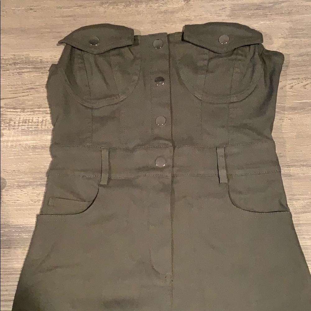 Olive green tube top dress 🔥
